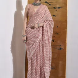 sutra attire Striped Pure Chiffon Saree-54