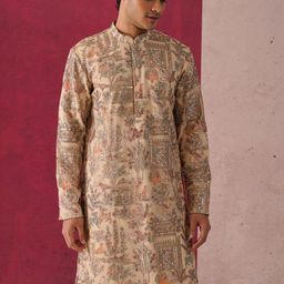 KALPRAAG Embroidered Mandarin Collar Sequinned Georgette Kurta with Patiala & Dupatta-picture-41