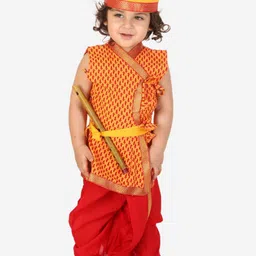 KID1 Boys Ethnic Motifs Printed Angrakha Kurta With Dhoti Pants-image-22