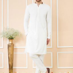 See Designs Floral Embroidered Sequinned Straight Kurta with Pyjamas-picture-9