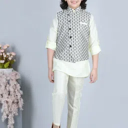 Aj DEZInES Boys Band Collar Kurta And Trouser With Waistcoat-picture-13