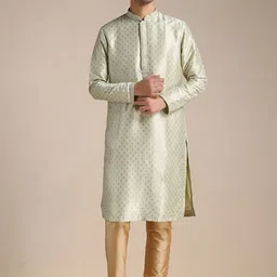 Manyavar Men Mandarin Collar Kurta with Pyjamas-image-94