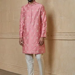 Tasva Embroidered Mandarin Collar Long Sleeves Straight Kurta with Pyjama-image-44