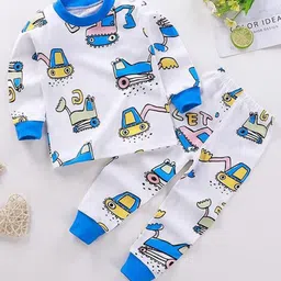 Bold N Elegant Kids Printed Pure Cotton Long Sleeves T-shirt With Pyjama-image-87