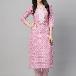 SANJANA  SILK Ethnic Motifs Printed Regular Gotta Patti Kurta with Trousers-picture-31