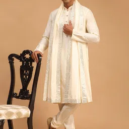 SHRESTHA BY VASTRAMAY Kurta Pyjamas With Mirror Work Detail Dupatta-picture-7
