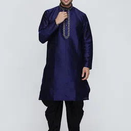 ROYAL KURTA Thread Work Dupion Silk Straight Kurta With Patiala-picture-34