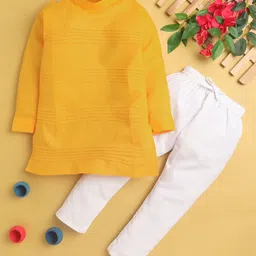 BAESD Boys Band Collar Straight Kurta with Pyjamas-34