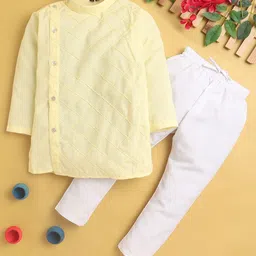 BAESD Boys Checked Band Collar Kurta With Pyjamas-picture-18
