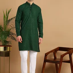 FUBAR Men Ethnic Motifs Embroidered Regular Kurta with Pyjamas-picture-18