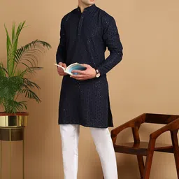 FUBAR Men Ethnic Motifs Embroidered Regular Kurta with Pyjamas-picture-14