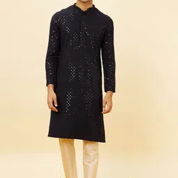 Manyavar Sequinned Embroidered Regular Kurta With Pyjamas image 1