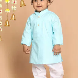 VASTRAMAY Boys Blue Kurta with Pyjama Set-15