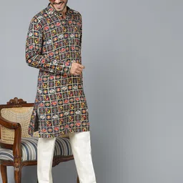 VASTRAMAY Ethnic Motifs Printed Kurta With Trousers-image-65