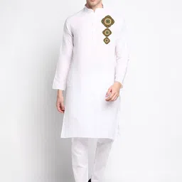 DEVOILER Ethnic Motifs Printed Band Collar Kurta With Pyjamas-picture-27