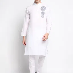 DEVOILER Ethnic Motifs Printed Mandarin Collar Kurta With Pyjamas-picture-46