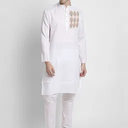 DEVOILER Ethnic Motifs Printed Mandarin Collar Regular Kurta with Pyjamas-picture-27