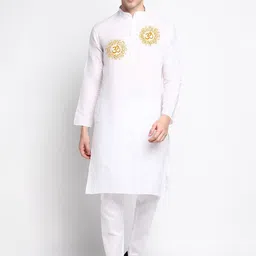 DEVOILER Ethnic Motifs Printed Mandarin Collar Kurta With Pyjamas-picture-47