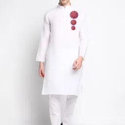 DEVOILER Ethnic Motifs Printed Mandarin Collar Kurta with Pyjamas-picture-53