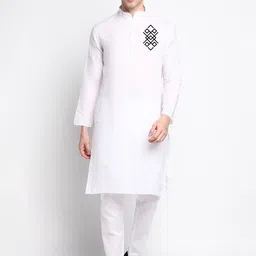 DEVOILER Ethnic Motifs Printed Mandarin Collar Long Sleeves Regular Kurta With Pyjamas-picture-27