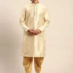KISAH Men Embroidered Kurta with Dhoti Pants-image-48
