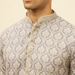 Manyavar Ethnic Motifs Printed Sequined Regular Kurta with Pyjamas image 2