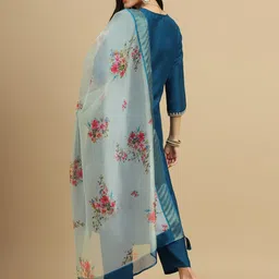 MOKOSH Regular Sequinned Kurta with Trouser & Dupatta image 4