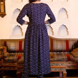 KALINI Bandhani Printed Regular Mirror Work Kurta with Trouser & Dupatta image 5