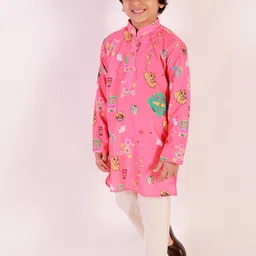 JBN Creation Boys Printed Kurta with Pyjamas image 5