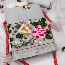 SHADOW & SAINING Floral Embroidered Unstitched Dress Material-image-76