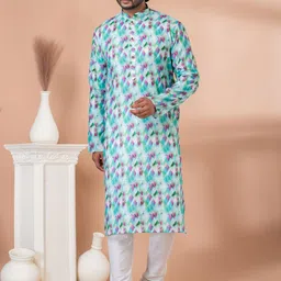 ROOTED LIBAAS Geometric Printed Straight Kurta with Pyjamas-image-77