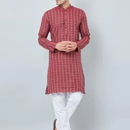 Armaan Ethnic Printed Mandarin Collar Straight Kurta With Pyjamas-12