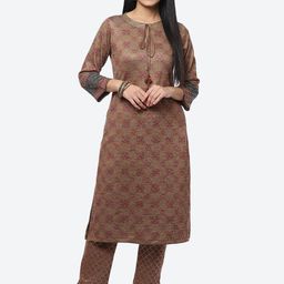 Biba Women Ethnic Motifs Printed Sequinned Kurta with Trousers-picture-38
