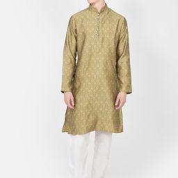 SG LEMAN Woven Design Mandarin Collar Kurta with Pyjamas-picture-38