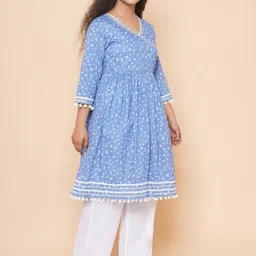 Modish Couture Girls Floral Printed Angrakha Kurta With Palazzos-picture-52