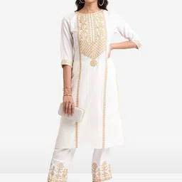 Vishudh Ethnic Motifs Embroidered Regular Kurta With Trousers-image-69