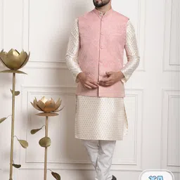 SOJANYA Ethnic Motifs Woven Design Straight Kurta With Churidar-37