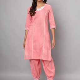 FABRIC FITOOR Women Printed Regular Patchwork Pure Cotton Kurta with Salwar-picture-35