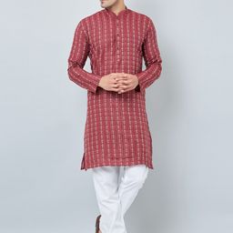 Armaan Ethnic Men Red Kurta with Pyjamas-42