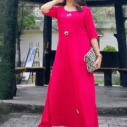 Thread & Button Women Beads and Stones Pure Cotton Kurta With Trousers-image-69