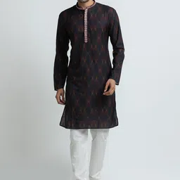 SARVAMOHAN Men Maroon Kurta with Pyjamas-image-30