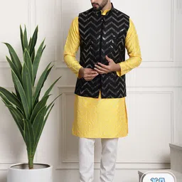 SOJANYA Geometric Embroidered Thread Work Kurta With Churidar-picture-53