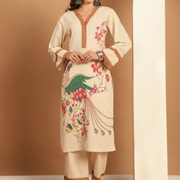 Tulsattva Ethnic Motifs Printed Pure Cotton Kurta with Palazzos-56