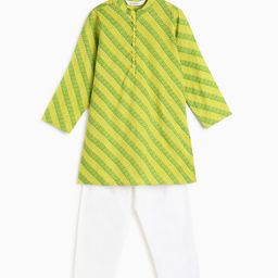 Campana Boys Bandhani Printed Regular Pure Cotton Kurta With Pyjamas-6