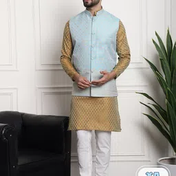 SOJANYA Ethnic Motifs Woven Design Straight Kurta With Churidar-picture-26