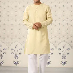 Ode by House of Pataudi Round Neck Long Sleeves Regular Kurta with Pyjamas-picture-24