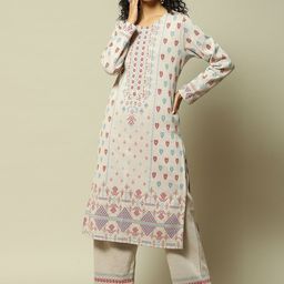Rangriti Ethnic Motifs Embroidered Regular Straight Kurta With Palazzos-13