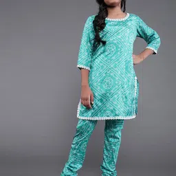 Aks Kids Girls Bandhani Printed Kurta With Churidar-image-67