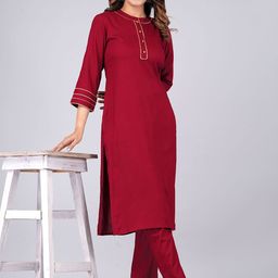 JAIPURI COLLECTION Regular Gotta Patti Kurta With Trousers-image-38