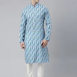TheEthnic.Co Ethnic Motifs Printed Regular Pure Cotton Kurta with Pyjamas-image-50